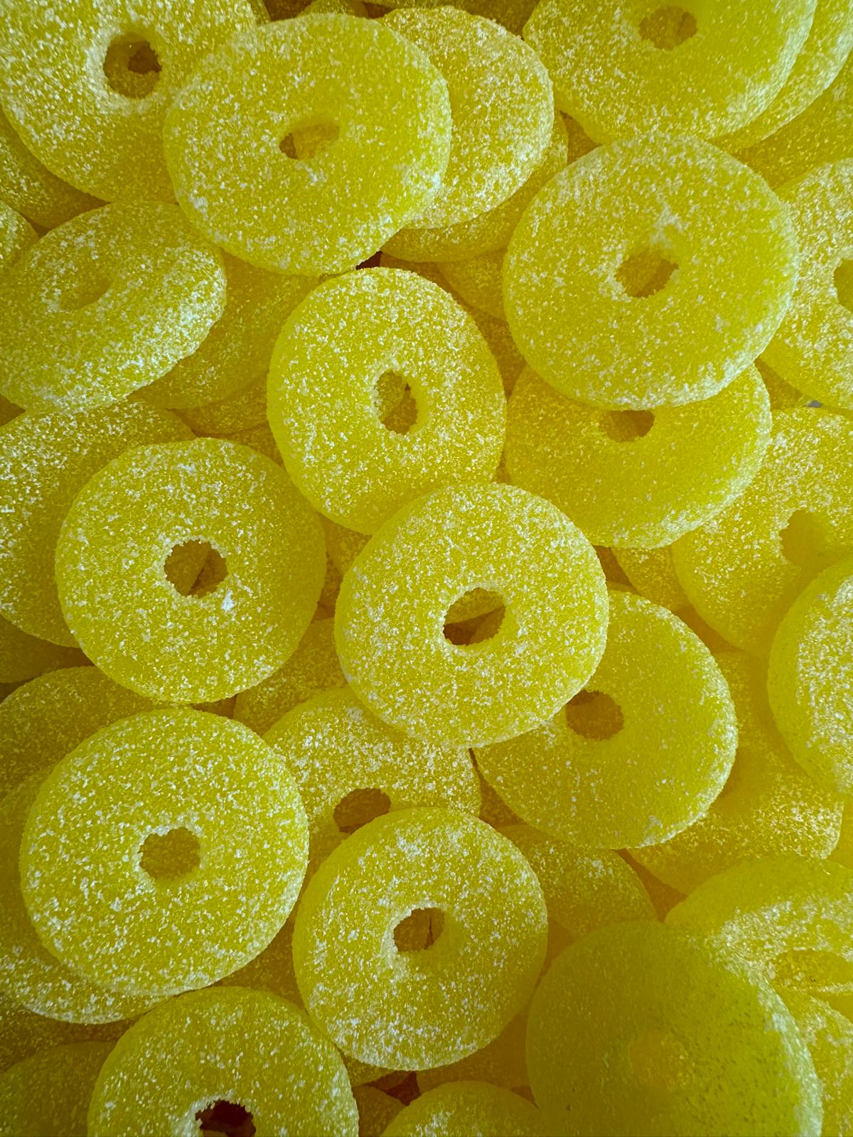 SAURE ANANASRINGE (300G)
