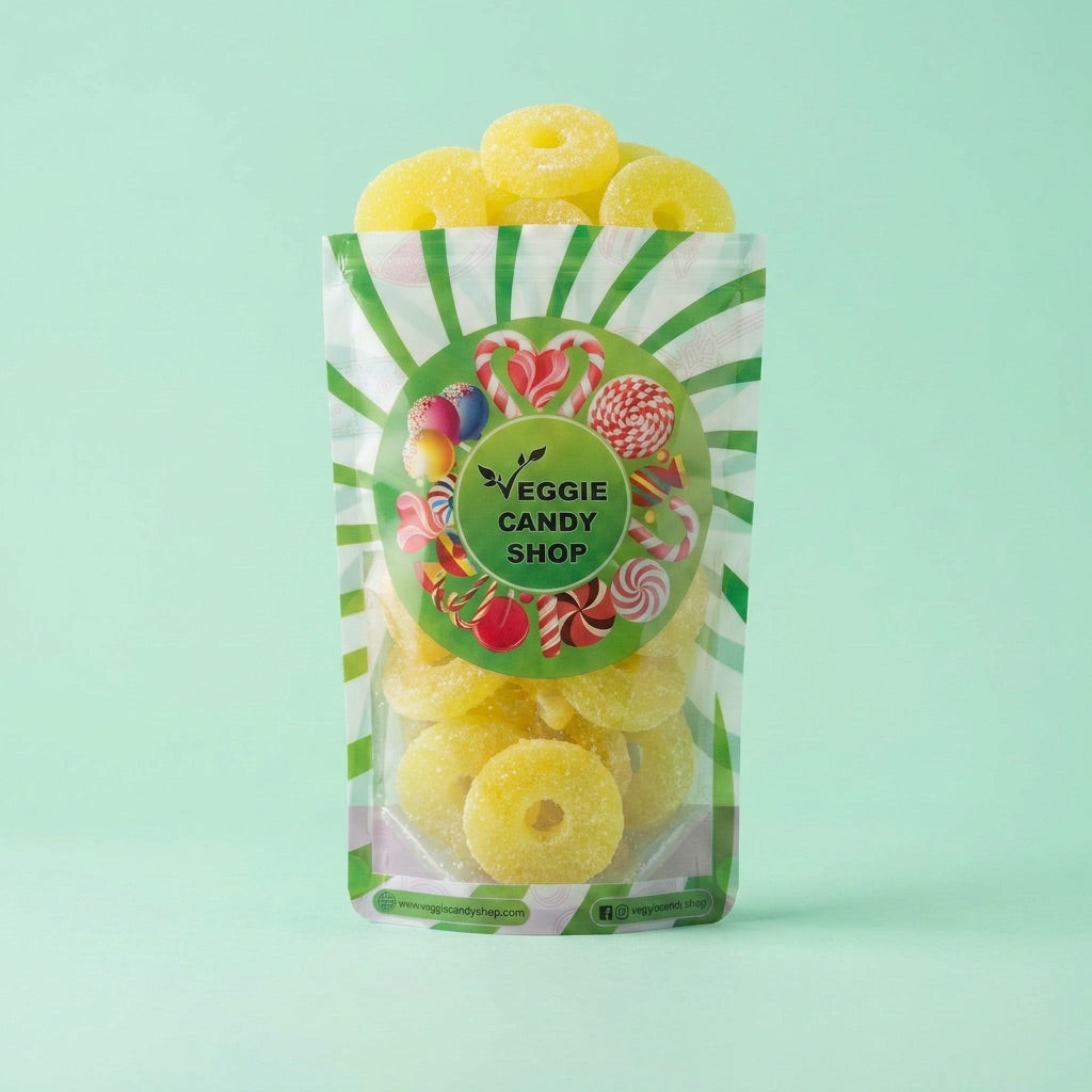 SAURE ANANASRINGE (300G)